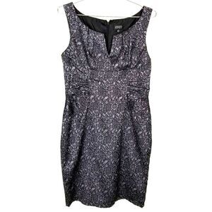 Adrianna Papell Women Lace Illusion Floral Dress Sz 14 Formal Evening Sleeveless